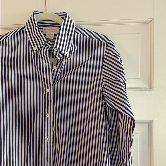 Brooks Brothers Navy and White Striped Shirt - Picture 3 of 3